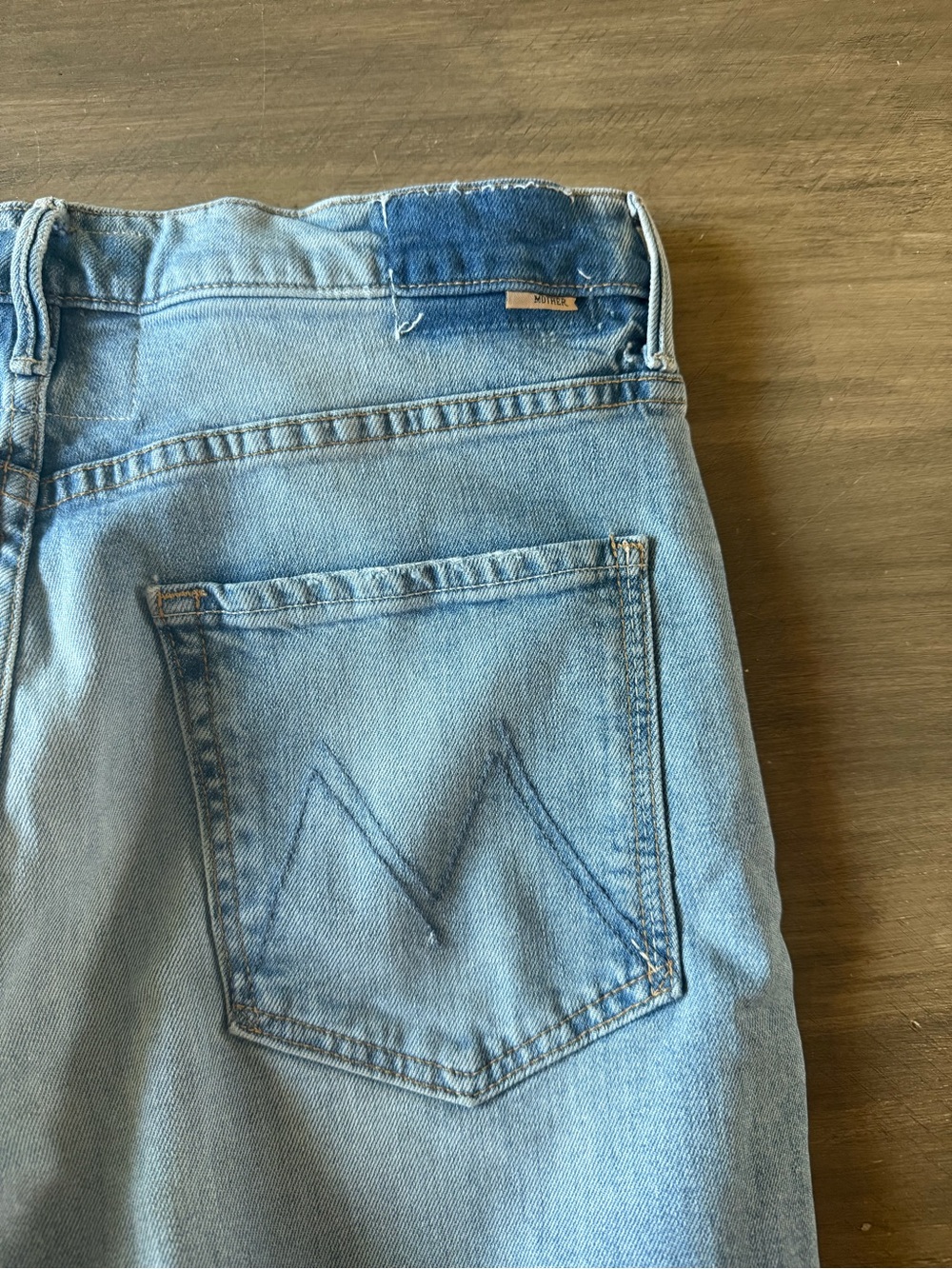 MOTHER Superior The Spitfire Sneak Wide Leg Jeans Light Blue 29 - Picture 9 of 13